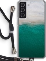 Case Company® - Hoesje met koord geschikt voor Samsung Galaxy S21 FE hoesje met Koord - Stranded - Telefoonhoesje met Zwart Koord - Bescherming aan alle Kanten en Over de Schermrand