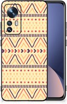 Telefoonhoesje Xiaomi 12 | 12X Leuk Case met Zwarte rand Aztec Yellow