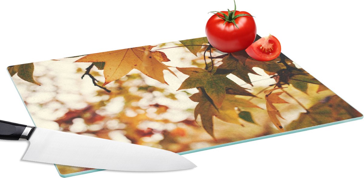 Glazen Snijplank - 39x28 - Natuur - Herfstbladeren - Landelijk - Snijplanken Glas