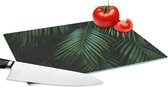 Glazen Snijplank - 28x20 - Palmbladeren - Palmen - Tropical - Snijplanken Glas