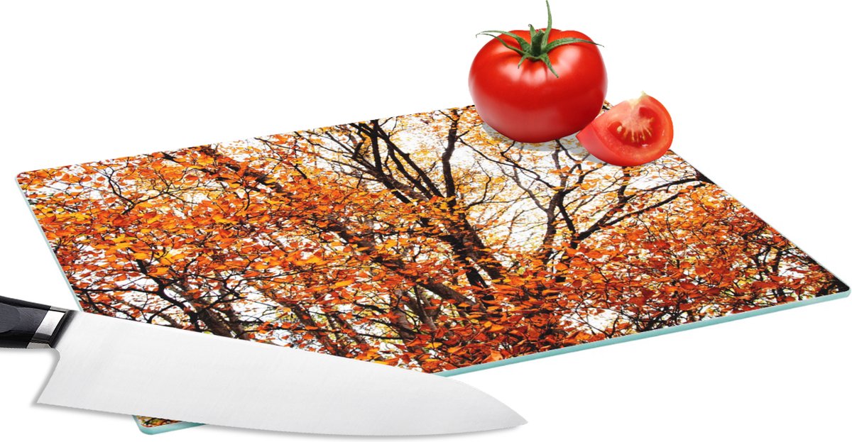 Glazen Snijplank - 28x20 - Bos - Herfst - Seizoenen - Snijplanken Glas