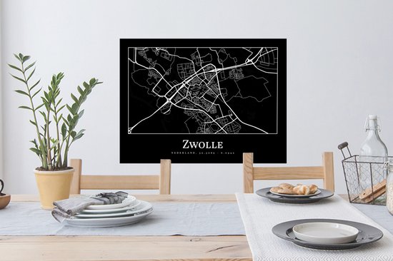 Stickers muraux - Plan de la ville - Carte - Zwolle - Carte - 80x60 cm - Feuille adhésive