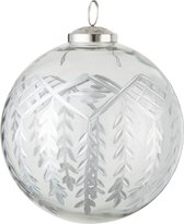 J-Line Kerstbal Chloe Glas Transparant/Zilver Large - 6 stuks