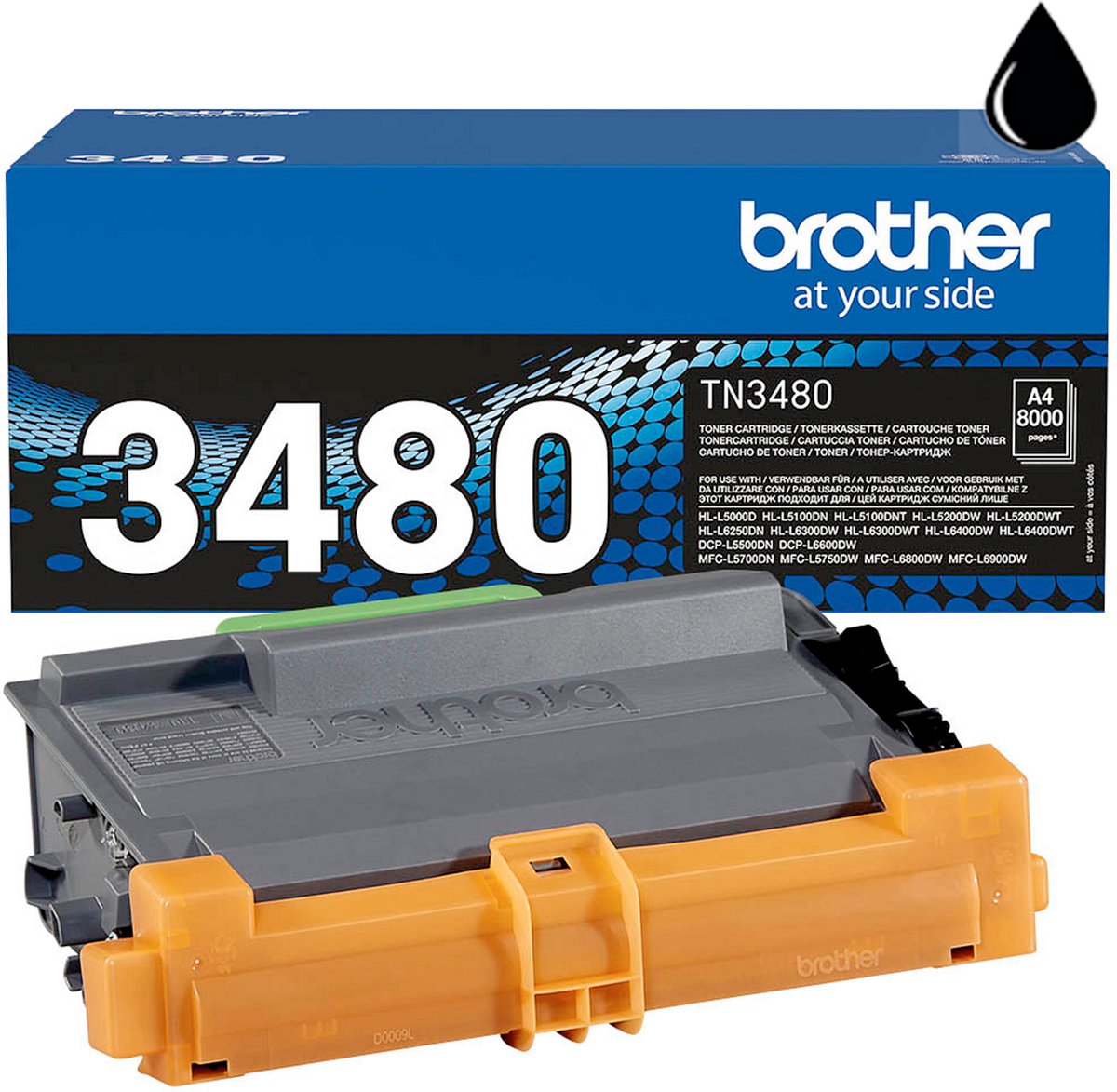 1x Toner for Brother DCP-L 5500 6600 DW DN, TN3480 TN-3480 BLACK