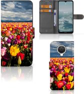 Telefoonhoesje met Tekst Nokia G10 | G20 Wallet Book Case Moederdag Cadeau Tulpen