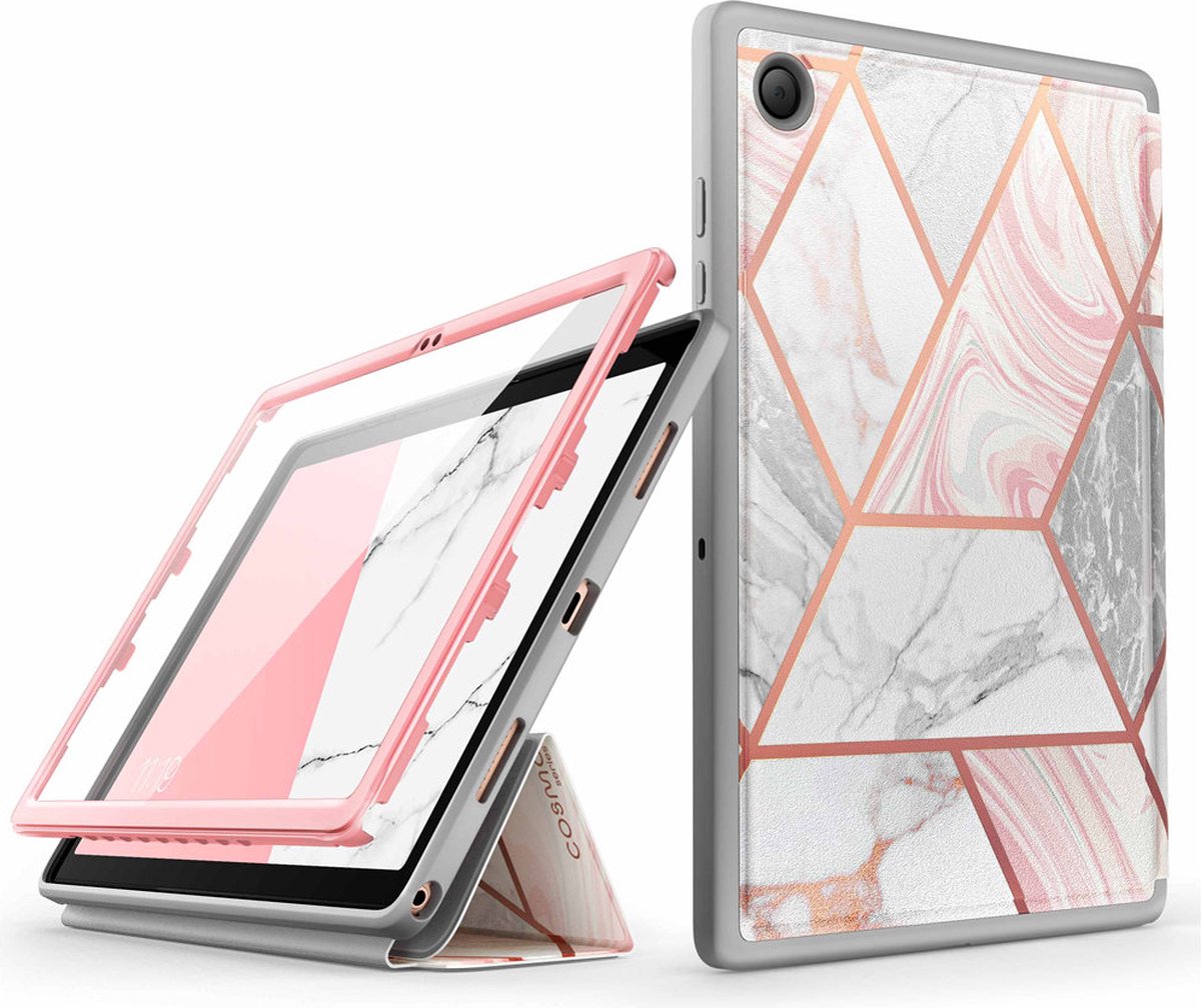 Cosmo Samsung Tab A8 hoes met screen protector - 10.5 inch - Marmer