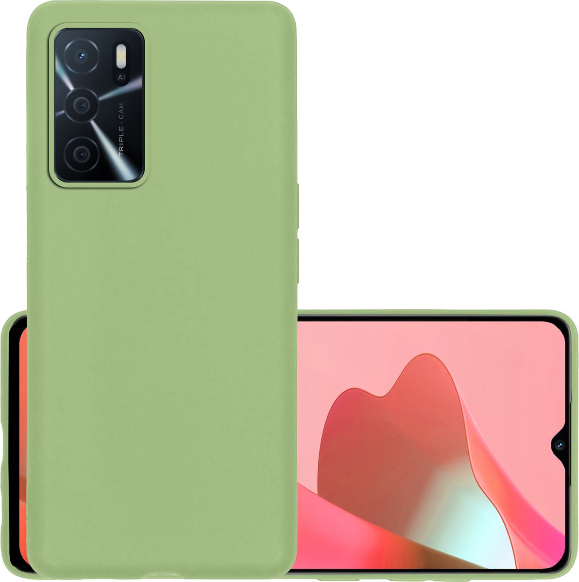 Hoesje - Geschikt voor OPPO A16s - Sterk & Shockproof - Hoes Cover - Siliconen Case - Groen