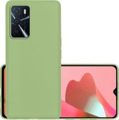 Hoes Geschikt voor OPPO A16s Hoesje Cover Siliconen Back Case Hoes - Groen.