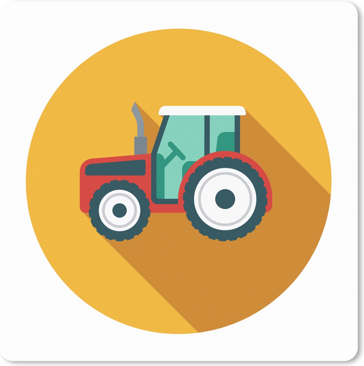 Muismat XXL 80x80 cm - Bureau onderlegger - Bureau mat Tractor - Oranje - Cirkel - Bureaumat - Gaming mousepad xl - Bureaulegger groot - Computer deskmat