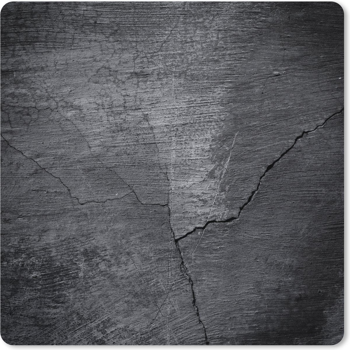 Muismat XXL 50x50 cm - Bureau onderlegger - Bureau mat Beton - Zwart - Scheur - Bureaumat - Gaming mousepad xl - Bureaulegger groot - Computer deskmat