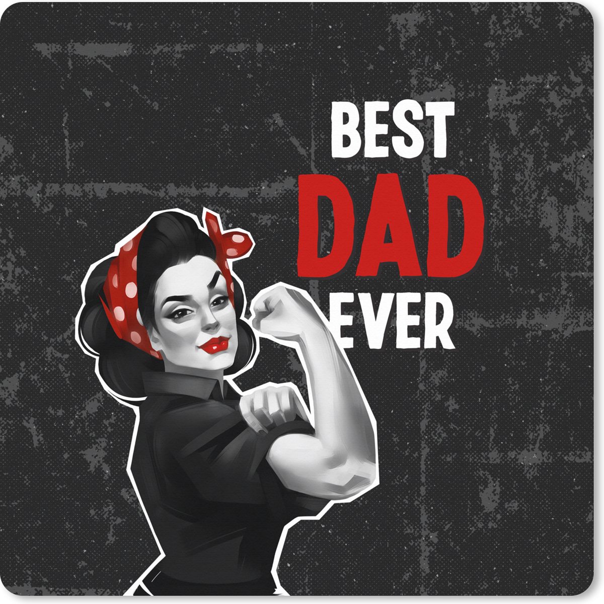 Muismat XXL 80x80 cm - Bureau onderlegger - Bureau mat Quotes - Vaderdag - Best dad ever - Spreuken - Bureaumat - Gaming mousepad xl - Bureaulegger groot - Computer deskmat