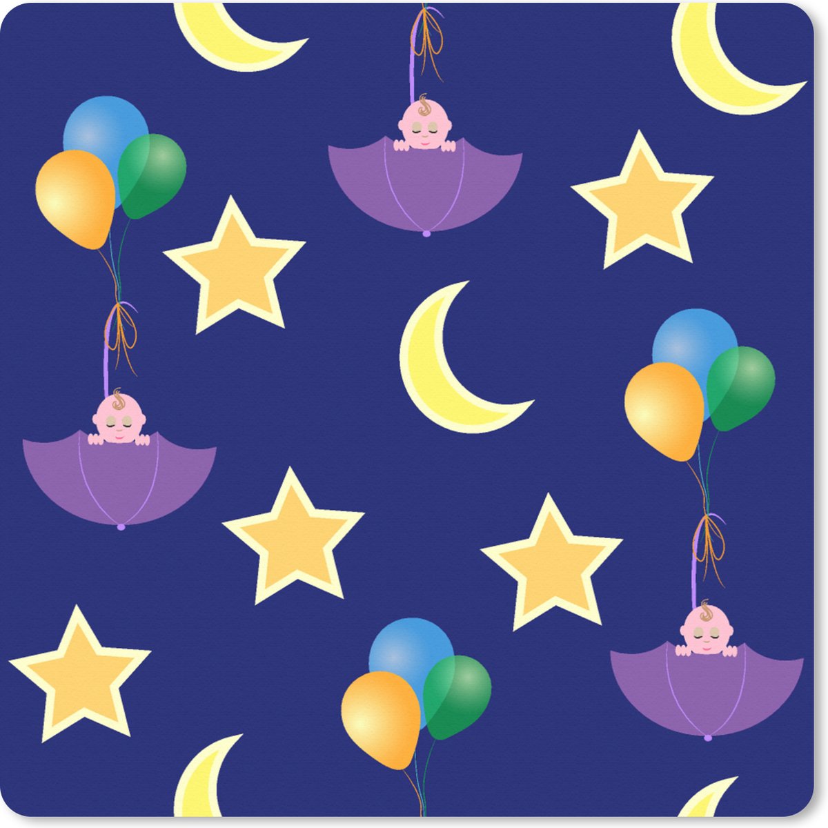 Muismat XXL 80x80 cm - Bureau onderlegger - Bureau mat Sterren - Patronen - Paraplu - Geboorte - Bureaumat - Gaming mousepad xl - Bureaulegger groot - Computer deskmat