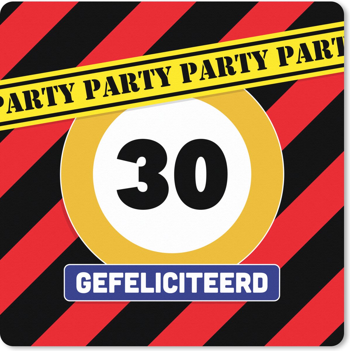 Muismat XXL 50x50 cm - Bureau onderlegger - Bureau mat Feest - Jubileum - 30 Jaar - Bureaumat - Gaming mousepad xl - Bureaulegger groot - Computer deskmat