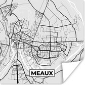Poster Meaux - Plattegrond - Frankrijk - Kaart - Stadskaart - 30x30 cm