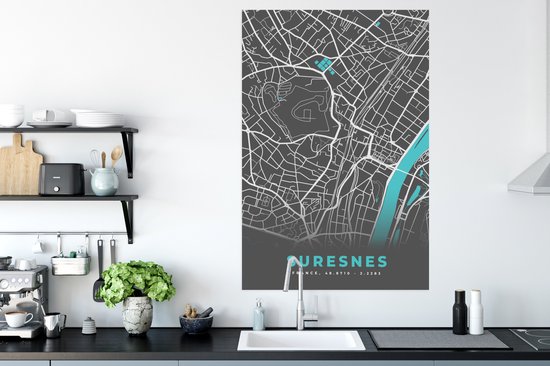 Affiche Suresnes - Carte - Plan - Plan de ville - France - 80x120 cm