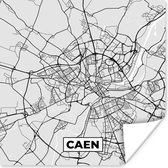 Affiche Carte - Plan - Plan de ville - France - Caen - 75x75 cm
