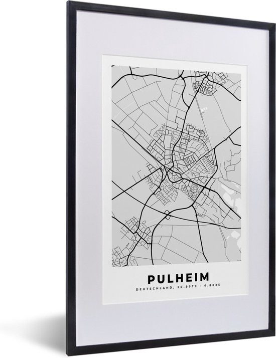 Fotolijst Incl Poster Pulheim Stadskaart Plattegrond Duitsland Kaart Bol Com