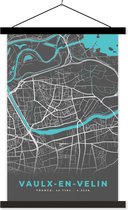 Porte-affiche avec affiche - Affiche scolaire - Vaulx-en-Velin - France - Carte - Plan de la ville - Carte - 60x90 cm - Lattes noires