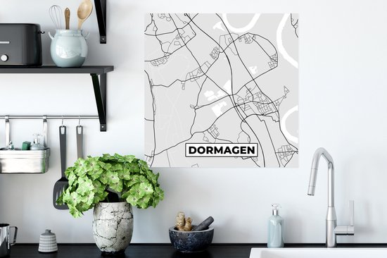 Poster Carte - Allemagne - Dormagen - Plan de la ville - Carte - 50x50 cm