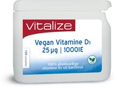 Vegan Vitamine D3 25 ug/mcg 120 caps. - Vegan vitamine D3 afkomstig van korstmos - Goed voor botten, spieren en de weerstand - Vitalize