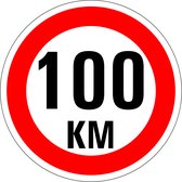 Maximaal 100 km sticker, A1 100 mm