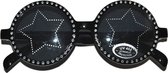 Disco verkleed zonnebril zwart met ster - Jaren 60 en 70 carnaval verkleed accessoires