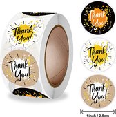Thank you stickers - 500 stuks - 25 mm - Bedankt stickers - Small business packaging - Thank you stickers op rol - Sluitstickers - Sluitzegel - Verpakkingsmateriaal - Stickerrol - Design 2022