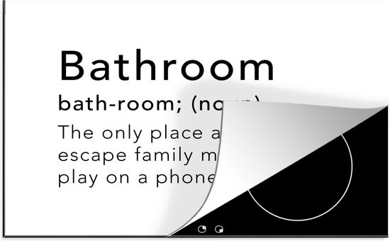 Foto: Kitchenyeah inductie beschermer 81 2x52 cm spreuken quotes the only place a person can play on a phone in peace bathroom woordenboek kookplaataccessoires afdekplaat voor kookplaat inductiebeschermer inductiemat inductieplaat mat