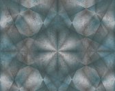 GRAFISCH 3D BEHANG | Caleidoscoopeffect - blauw grijs - A.S. Création My Home My Spa