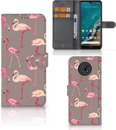 Hoesje met naam Nokia G50 Wallet Book Case Flamingo