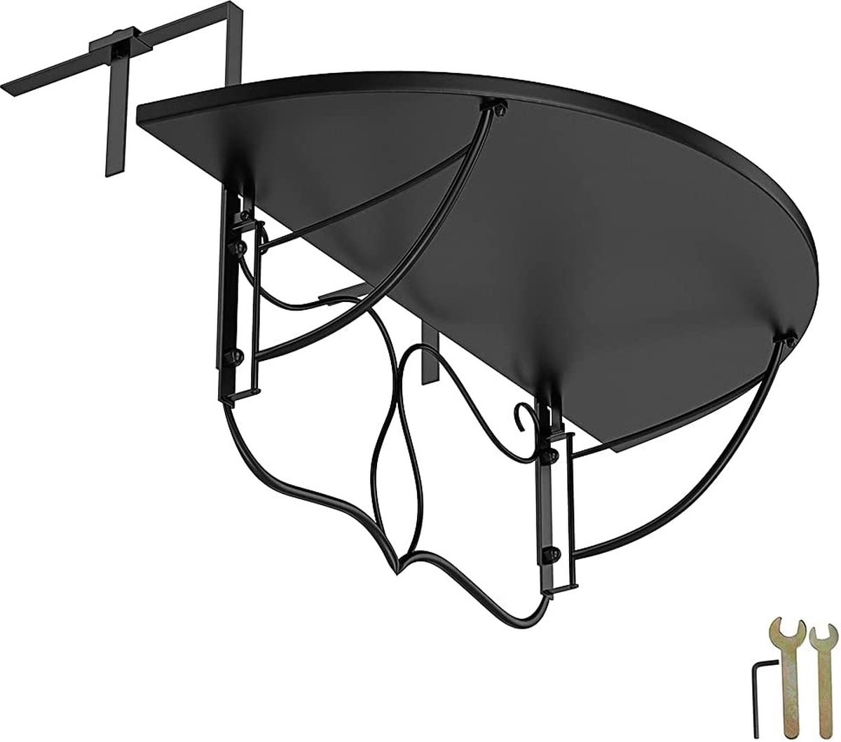 Spetebo Balkontafel, rotanlook in antraciet - vierkant - 60 x 61 cm