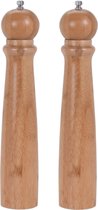 Set van 2x stuks bamboe houten pepermolens/zoutmolens 31 cm - Pepermaler/zoutmaler - Kruiden en specerijen vermalen vermalers