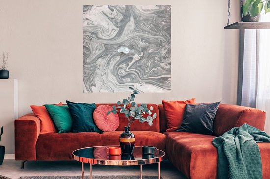 Affiche Agate - Formes - Grijs - 100x100 cm XXL
