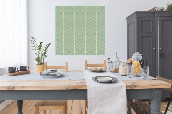 Affiche Vert - Ligne - Motifs - 100x100 cm XXL