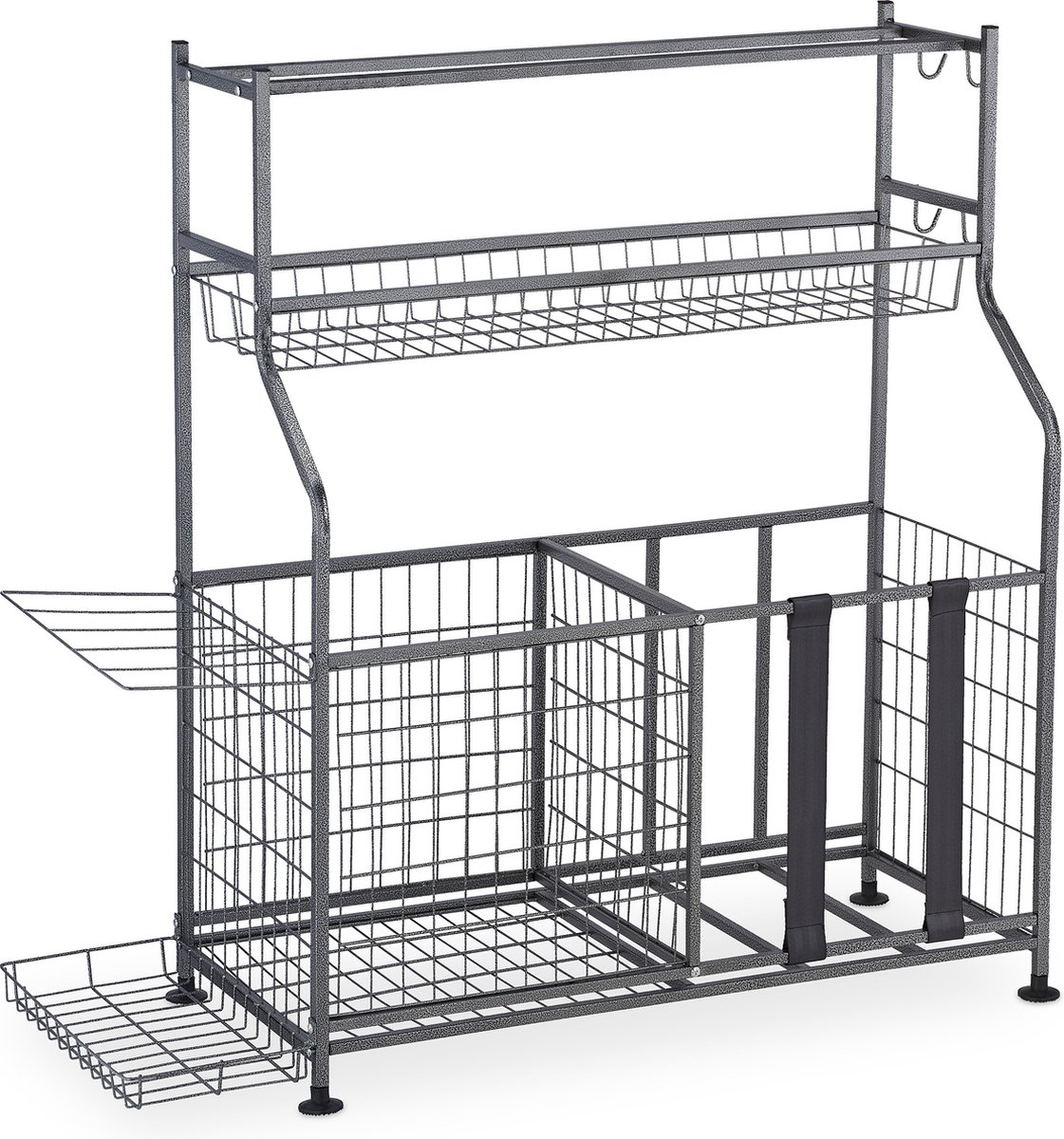 Rangement Ballons Métallique Relaxdays 3 Supports Amovibles - Pour Basket, Foot Et Accessoires