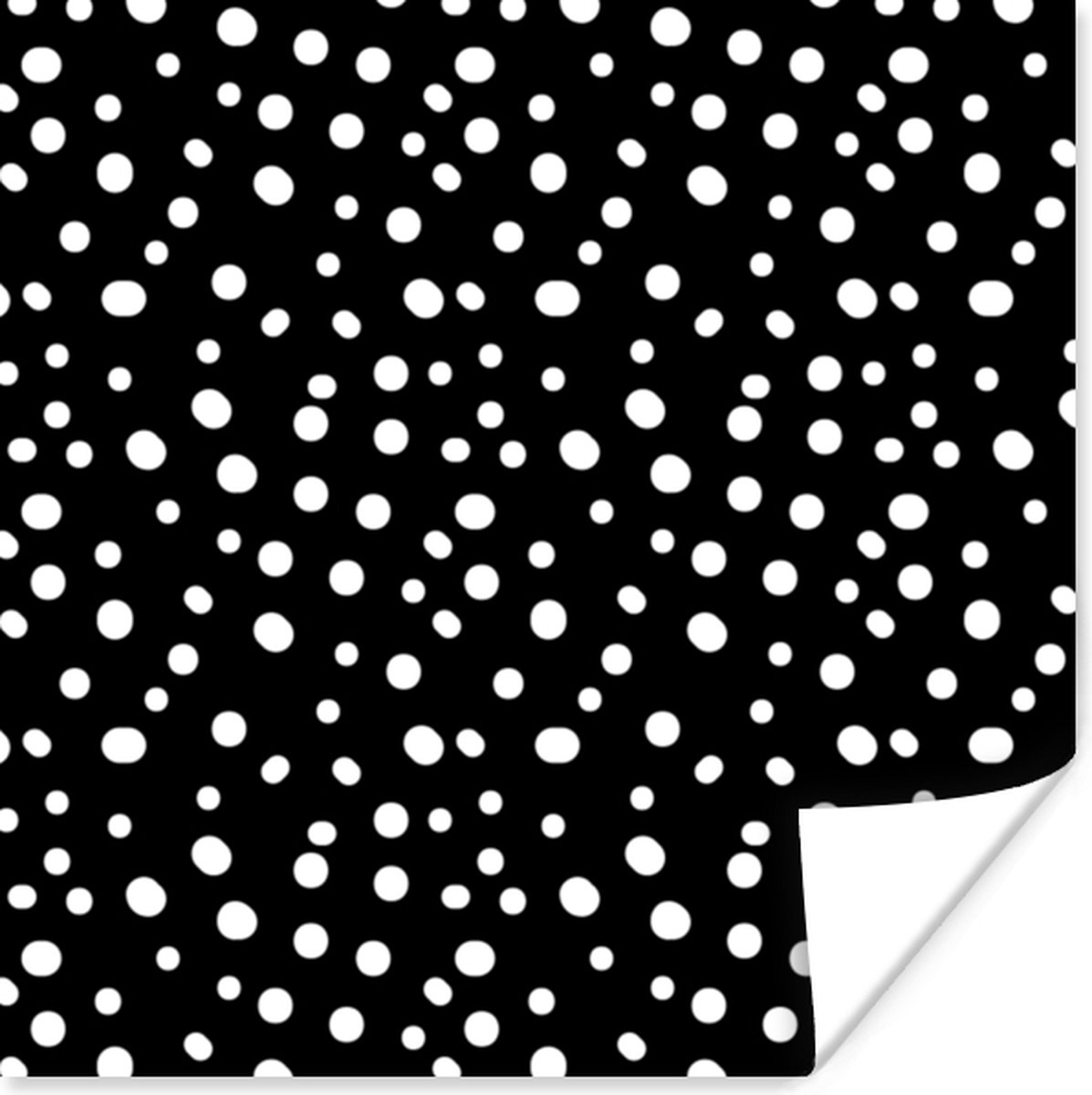Poster Stippen - Design - Zwart - Wit - 75x75 cm