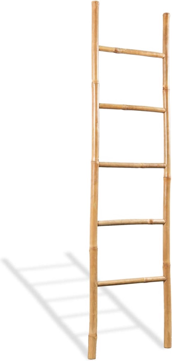 VidaLife Handdoekladder met 5 sporten 150 cm bamboe