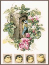 Marjolein Bastin Vogelhuisje met rozen Linnen borduren (pakket) PN-0008031