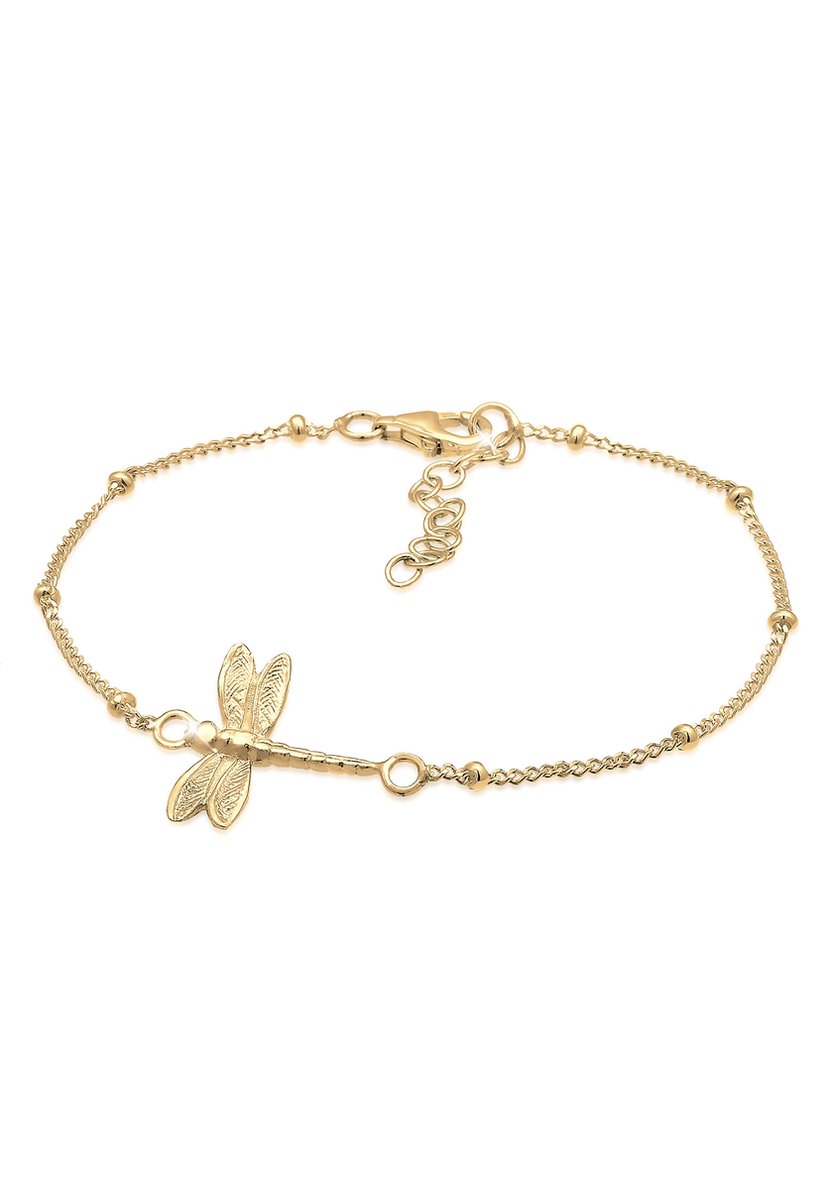 Elli - Armband - dames libelle balletjesketting speels zomer in 925 sterling zilver verguld - Dames