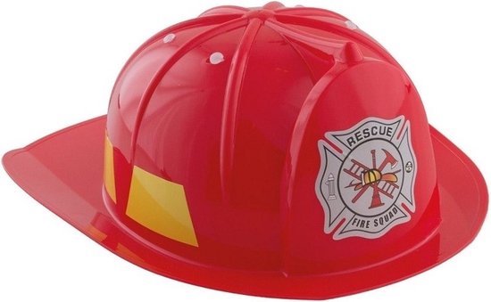 Rode brandweerhelm verkleed accessoire kinderen - Verkleed speelgoed - Merkloos