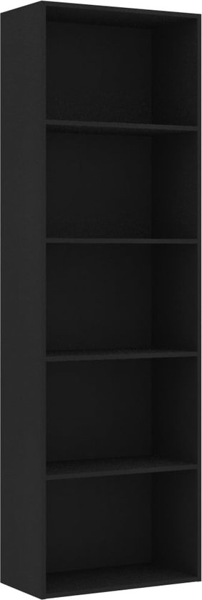 vidaXL-Boekenkast-met-5-schappen-60x30x189-cm-bewerkt-hout-zwart
