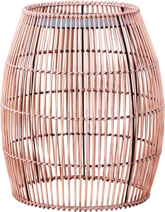 Teamson Home - Mobilier de jardin - Grande table d'appoint ronde - Support pour plantes - Bamboe/Métal - Marron