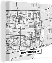 Carte de peinture sur toile - Carte de la ville - Bovenkarspel - Plan d'étage - 20x20 cm - Décoration murale