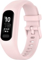 Siliconen Smartwatch bandje - Geschikt voor Garmin Vivosmart 5 siliconen bandje - roze - Strap-it Horlogeband / Polsband / Armband