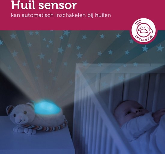Zazu - Kiki de Kat - Luxe plafonprojector met verschillende soorten muziek en huilsensor - De Projector bevat 3 mooie kleuren om een prachtige sterrenhemel te creeeren! van Zazu — afbeelding 4