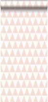 peinture craie eco texture papier peint intissé triangle géométrique graphique rose pêche - 148670 ESTAhome