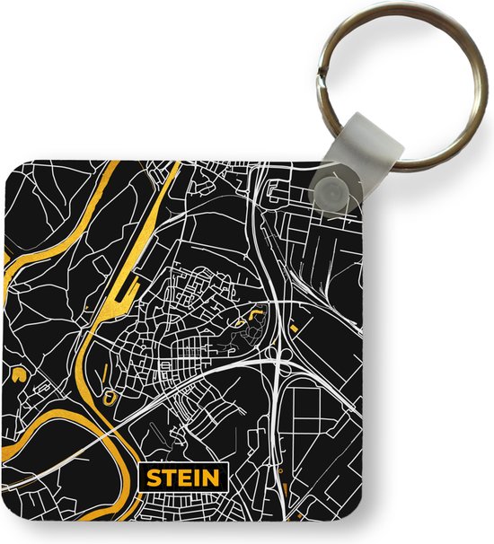 Sleutelhanger - Uitdeelcadeautjes - Stein - Kaart - Goud - Plattegrond - Stadskaart - Plastic