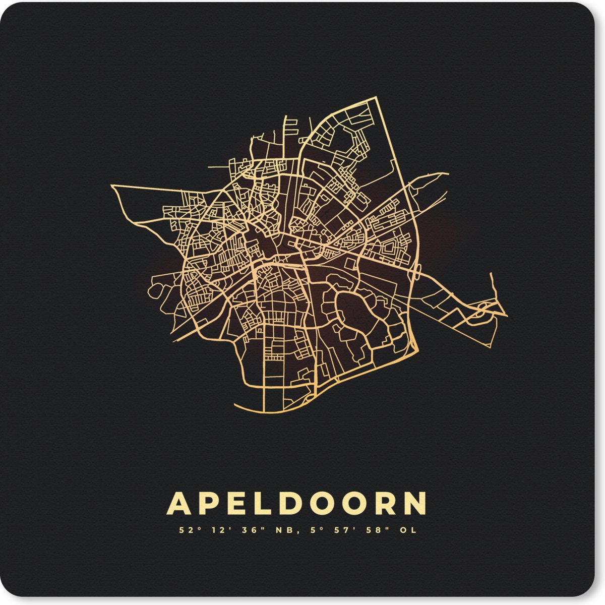 Muismat Klein - Plattegrond - Apeldoorn - Kaart - Stadskaart - Nederland - 20x20 cm