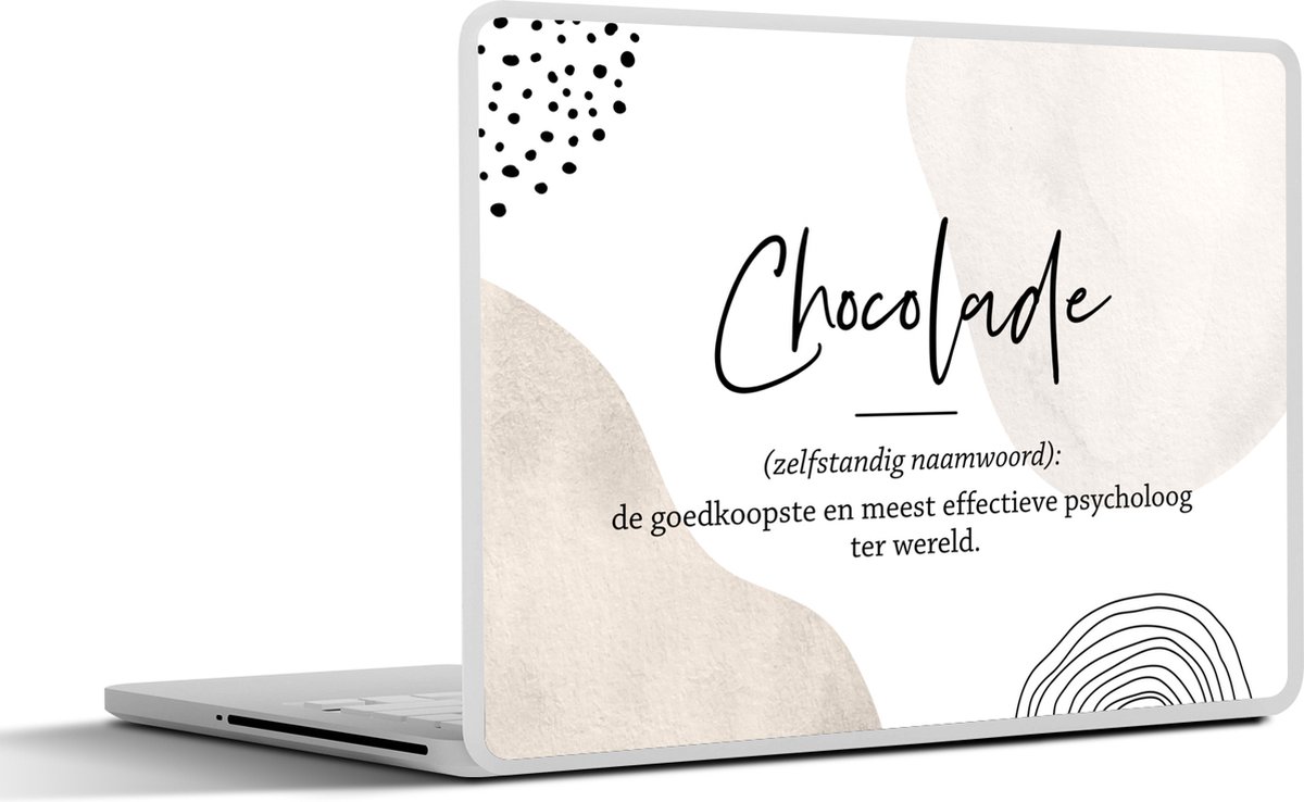 Laptop sticker - 17.3 inch - Spreuken - Chocolade - Quotes - Woordenboek - Chocolade definitie - 40x30cm - Laptopstickers - Laptop skin - Cover