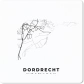 Muismat - Mousepad - Stadskaart – Zwart Wit - Kaart – Dordrecht – Nederland – Plattegrond - 30x30 cm - Muismatten
